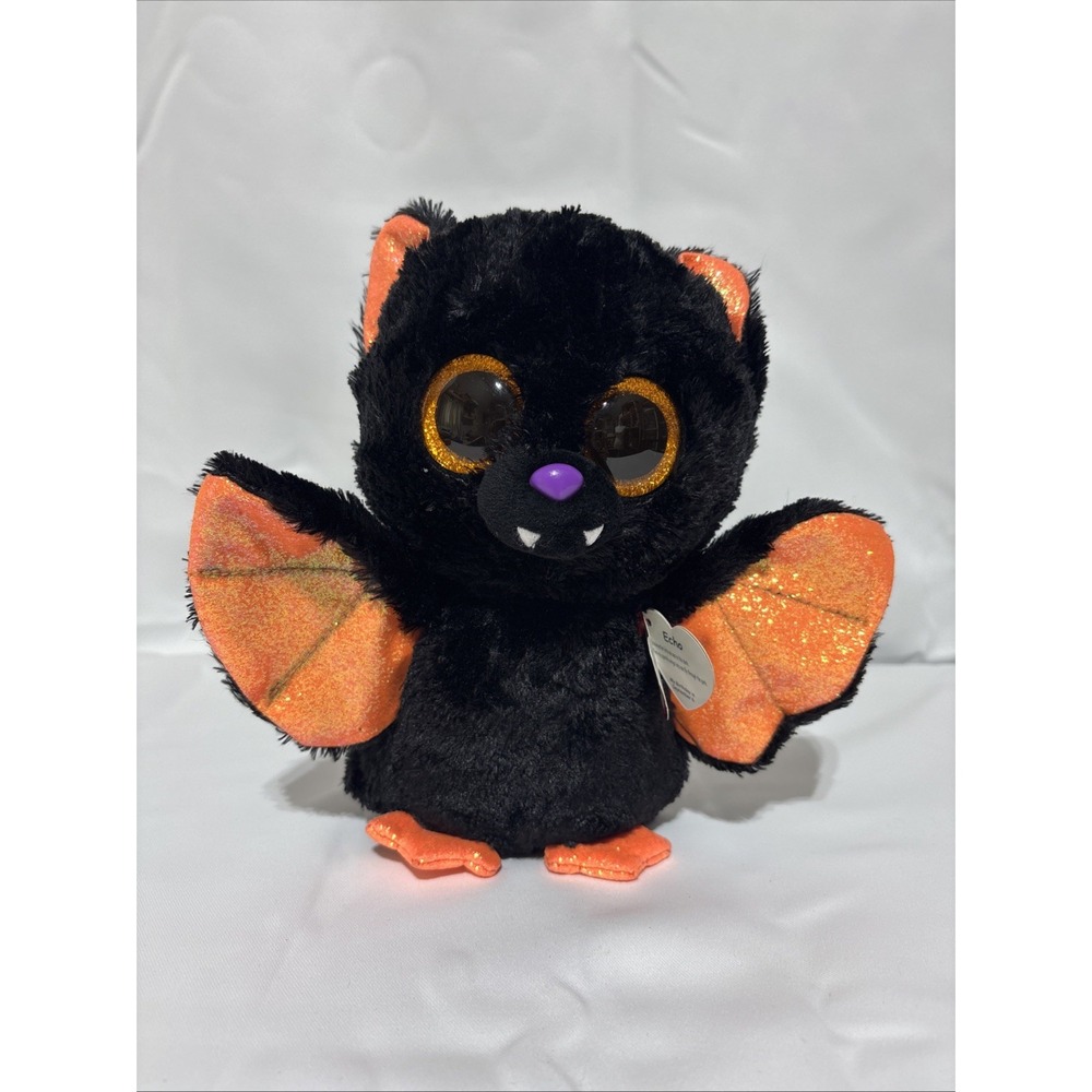 TY Beanie Boos - ECHO the Bat (Glitter Eyes) 9 Inch W/Tags Stuffed Bat Halloween